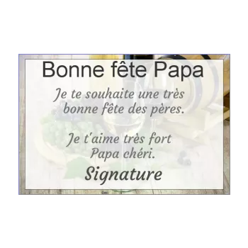 carte papa fete marron vin 