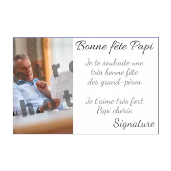 carte grand pere fete blanc elegant 