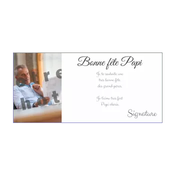 carte grand pere fete blanc elegant 