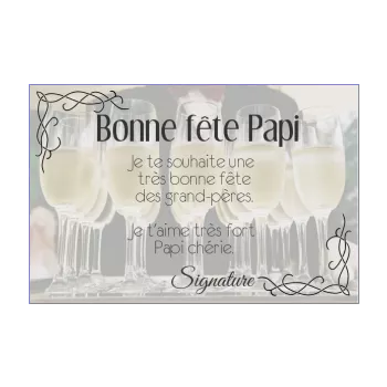 carte grand pere champagne fete elegant alcool 