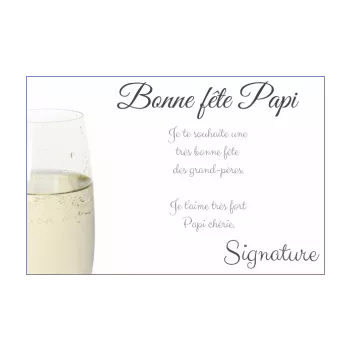 carte grand pere champagne fete elegant alcool 