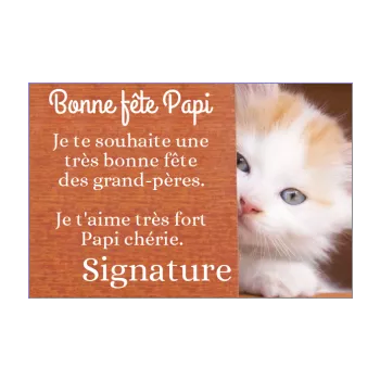 carte grand pere fete chat marron animaux 
