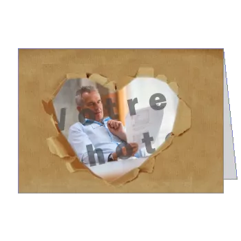 Carte Carton Grand Pere Fete avec photo à imprimer