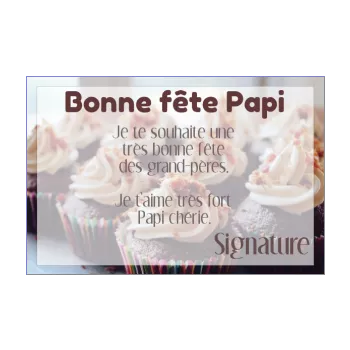 carte grand pere fete chocolat gateau marron 