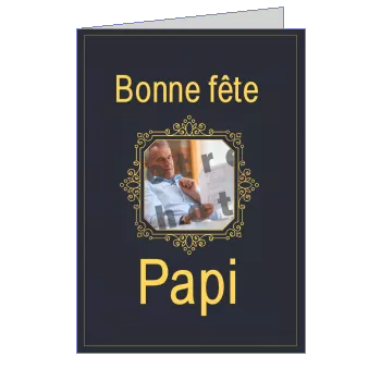 Carte Grand Pere Fete Elegant avec photo à imprimer