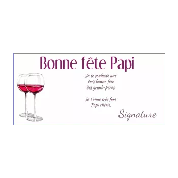 carte grand pere fete mauve rouge vin alcool 