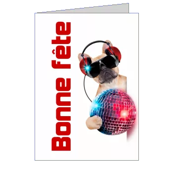 Carte Voeux Fete Humour Chien à imprimer
