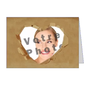 Carte Carton Voeux Fete Coeur avec photo à imprimer