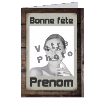 Carte Voeux Fete Cowboy Marron avec photo à imprimer