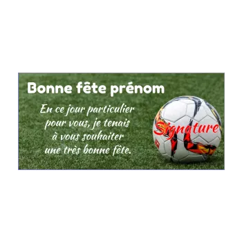 carte voeux fete football prenom sport vert 