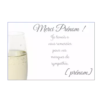 carte remerciement champagne merci 