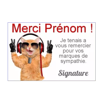 carte remerciement humour chat merci 