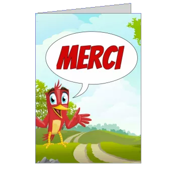 Carte Remerciement Oiseau Bleu Dessin à imprimer