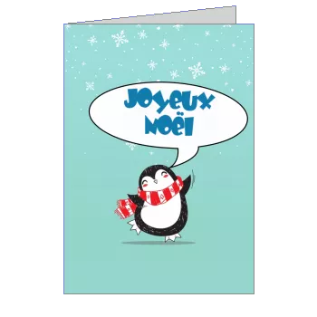 Carte Joyeux Voeux Noel Bleu à imprimer
