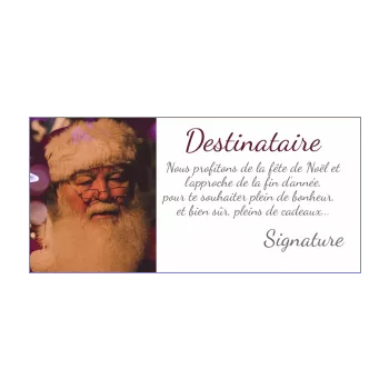 carte joyeux voeux noel mauve pere noel 