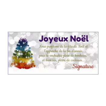 carte joyeux voeux noel gris jaune mauve neige rouge sapin vert 