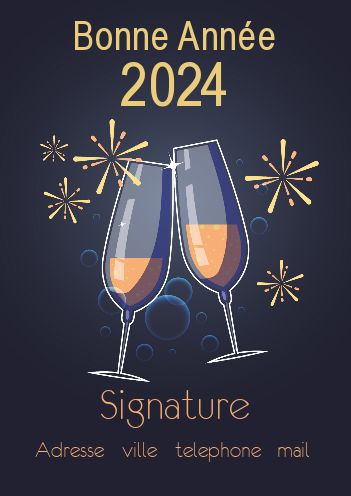 Carte Voeux Meilleur Nouvel An Champagne gratuit à imprimer (carte 2666)
