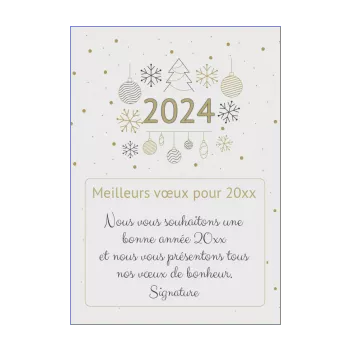 Carte Voeux Meilleur Nouvel An Doree gratuit à imprimer (carte 3503)