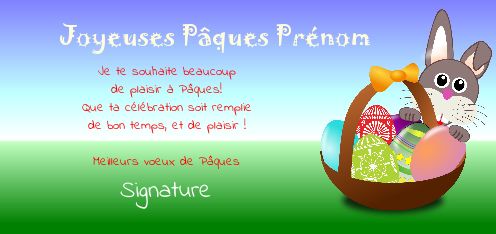 Carte Voeux Fete Paques Bleu gratuit à imprimer