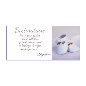 Carte De Remerciement Pour Un Bapteme A Imprimer
