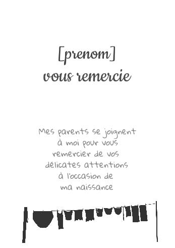 Verso Carte Etiquette Remerciement Naissance Bebe à imprimer