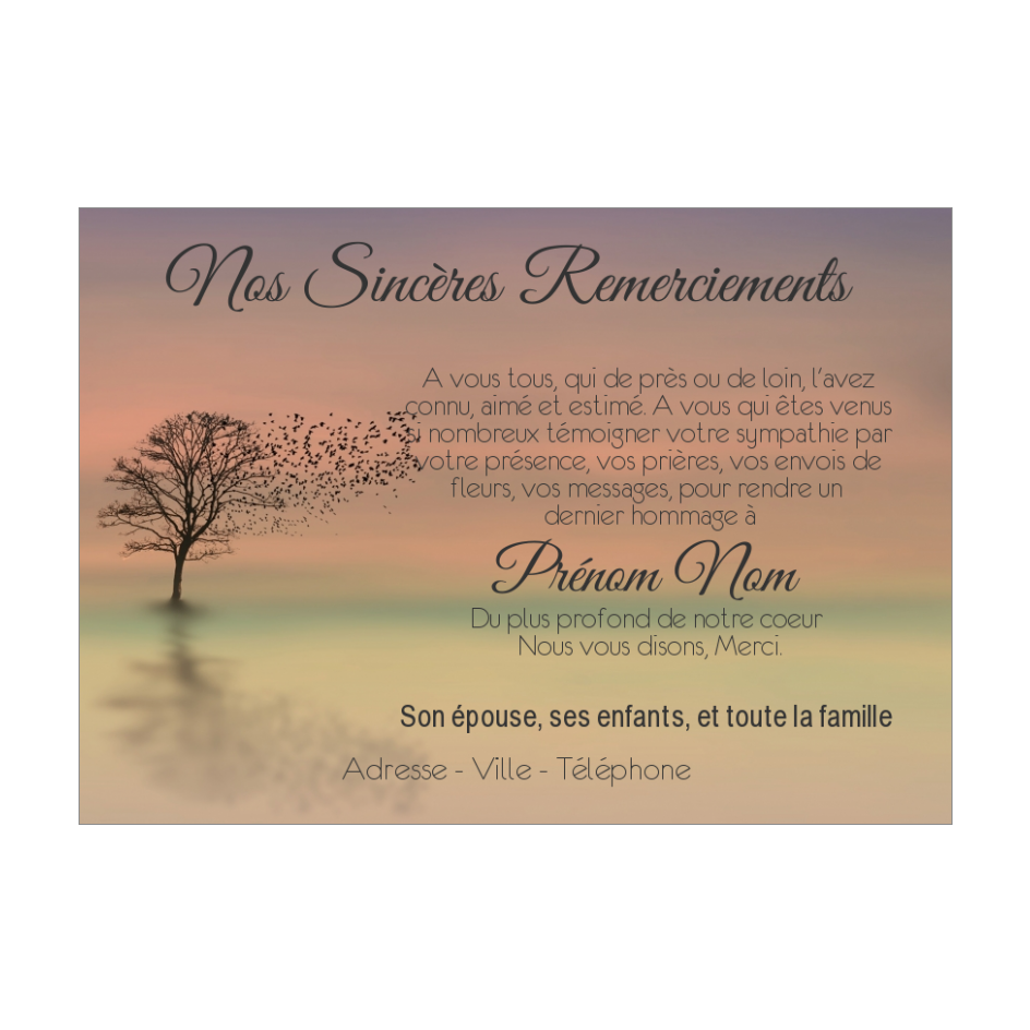 Remerciement D c s Cartes De Remerciements Gratuites Imprimer Pour Remerciement D c s Cartes De Remerciements Gratuites Imprimer Pour