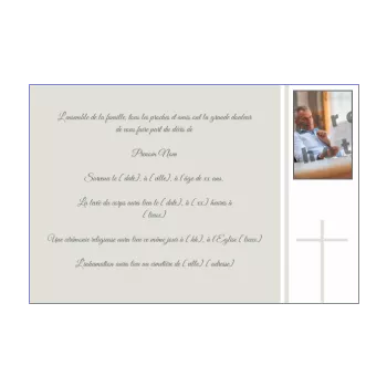 faire part deces croix marron 