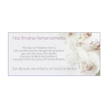 carte remerciement deces condoleances blanc fleur merci 