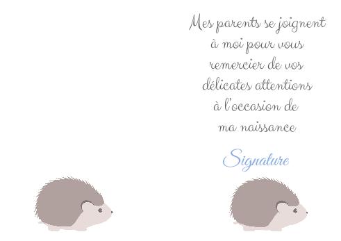 Verso Carte Remerciement Naissance Bebe Jaune avec photo virtuelle