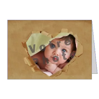 Carte Carton Remerciement Naissance Bebe avec photo virtuelle
