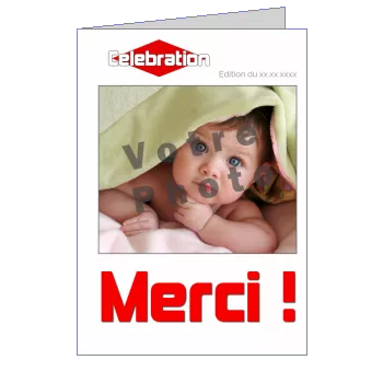 Carte Remerciement Naissance Journal Magazine avec photo à imprimer