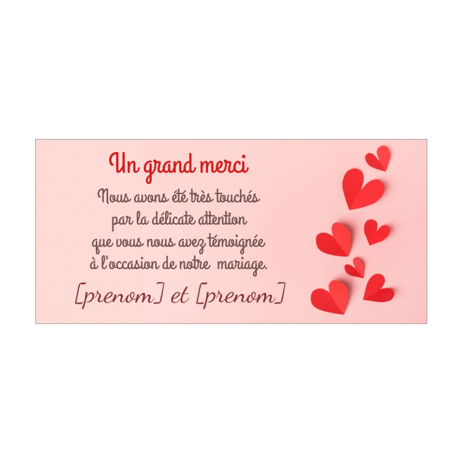 Carte Remerciement Mariage Coeur Rose Merci Gratuit A Imprimer Carte 2927