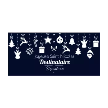 carte joyeux voeux saint nicolas bleu boule dessin 