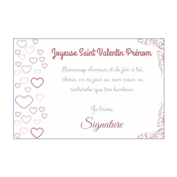 carte voeux saint valentin coeur elegant 