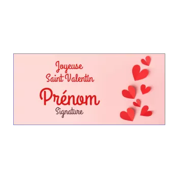 carte voeux saint valentin coeur papier rose rouge 