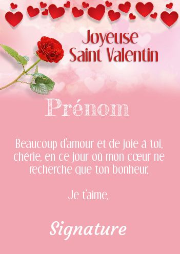 Carte Voeux Saint Valentin Coeur gratuit à imprimer