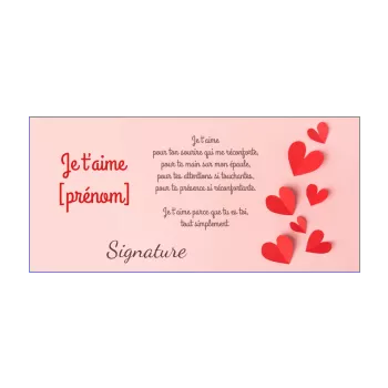 carte voeux coeur amour papier rose route 