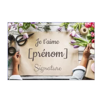 carte voeux amour fleur main 