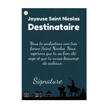 carte joyeux voeux saint nicolas bleu noir 