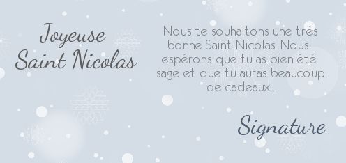 Carte Joyeux Voeux Saint Nicolas à imprimer