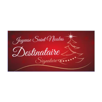 carte joyeux voeux saint nicolas rouge sapin 