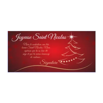 carte joyeux voeux saint nicolas rouge sapin 