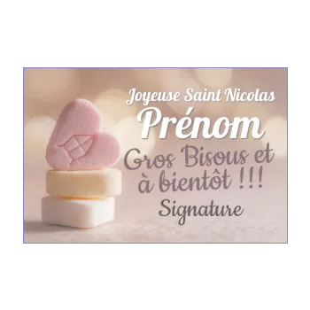 carte joyeux voeux saint nicolas bonbon jaune rose 