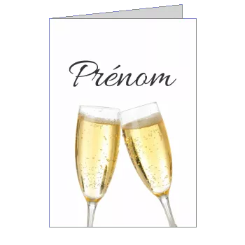 Carte Voeux Champagne Saint Valentin à imprimer