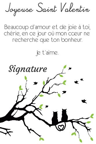 Carte Voeux Saint Valentin Chat gratuit à imprimer