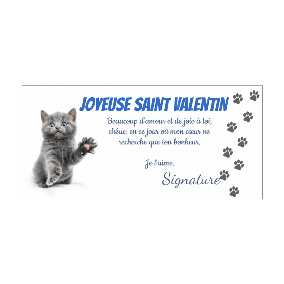 Carte Voeux Saint Valentin Chat Gris Gratuit A Imprimer Carte 1694