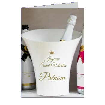 Carte Voeux Champagne Saint Valentin à imprimer