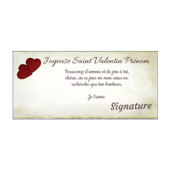carte voeux saint valentin coeur jaune rouge 