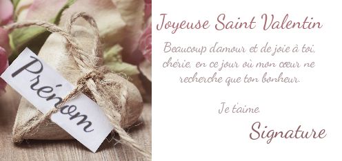 Carte Voeux Saint Valentin Coeur gratuit à imprimer