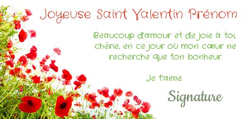 Carte Voeux Saint Valentin Fleur gratuit à imprimer